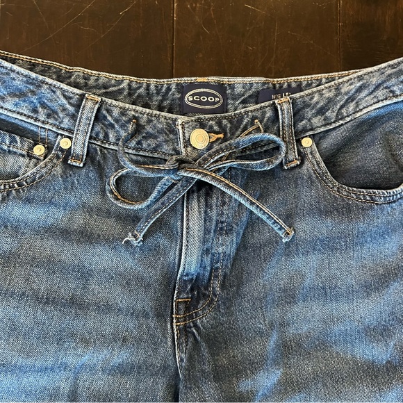 Wide Leg  Jeans in Medium Blue with functional drawstring - Women's size 12 - Picture 3 of 10